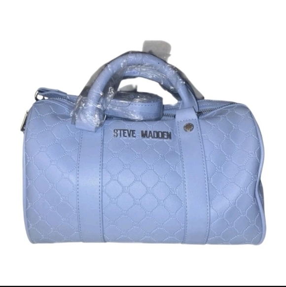 NWT Steve Madden Crossbody Bag & Wallet Set Baby Blue Embossed Logo Designer Y2K - Picture 3 of 14